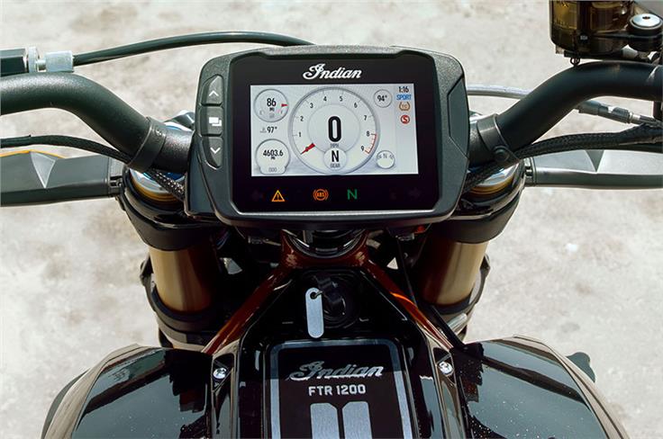 Indian FTR1200S instrument console.